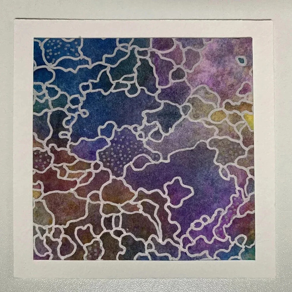 Original Handmade Abstract Watercolor Card Set - 6 Unique Blank Note Cards OOAK - Picture 10 of 14